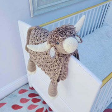 3in1 Highland Cow Folding Baby Blanket