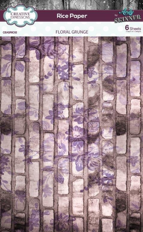 Creative Expressions Rice Paper A4 By Andy Skinner - Floral Grunge