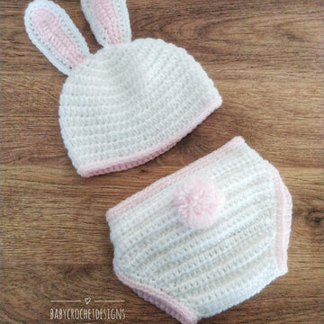 Easter Bunny Hat and Diaper cover