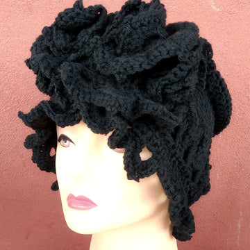 Crochet Tutorial Pattern for my Cosmosicula's hat. Retro style hat. Elegant winter hat. Pdf 25 pages, 64 photos, 5 videos. English version.