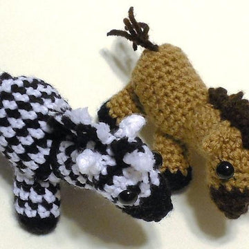 Miniature Zebra and Horse Amigurumi Plush Toy