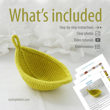 Knitted Leaf Coaster Pattern