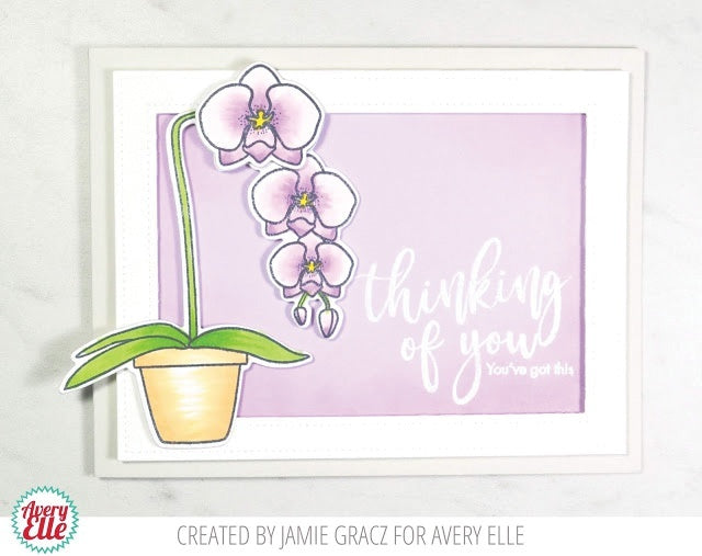 Avery Elle Clear Stamp Set 4"X6" - Orchid