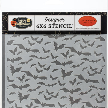 Echo Park Paper Carta Bella Stencil 6"X6" - Haunted Bats