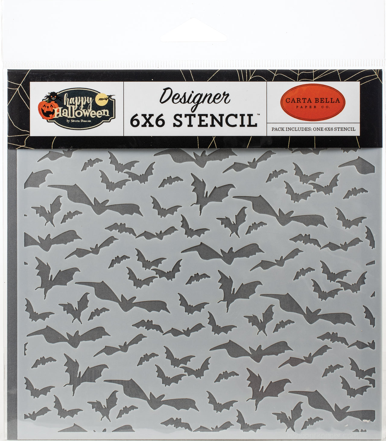 Echo Park Paper Carta Bella Stencil 6"X6" - Haunted Bats