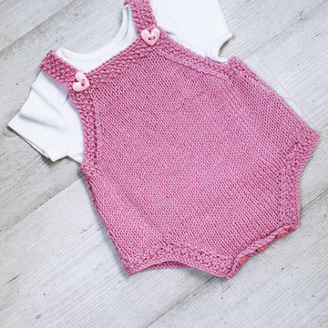 Saskia Romper with moss stitch edge 0-2 yrs