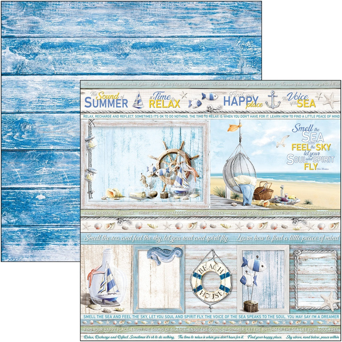 Ciao Bella Double-Sided Cardstock 90lb 12"X12" 12/Pkg - Summer Cards, Sound Of Summer