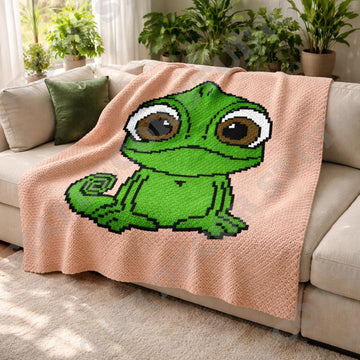 C2C Rapunzel's Pascal Green Blanket Fairytale Chart 90x90 Square CROCHET PATTERN