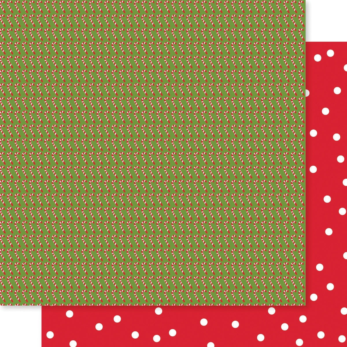 Doodlebug Santa Squad Double-Sided Cardstock 12"X12" 25/Pkg - Candy Canes