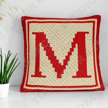 First Letter M Pillow Cover CROCHET PATTERN