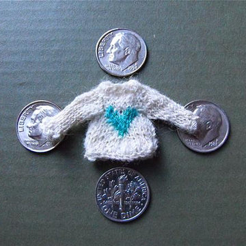 Teeny Weeny Raglan Heart Sweater Earrings