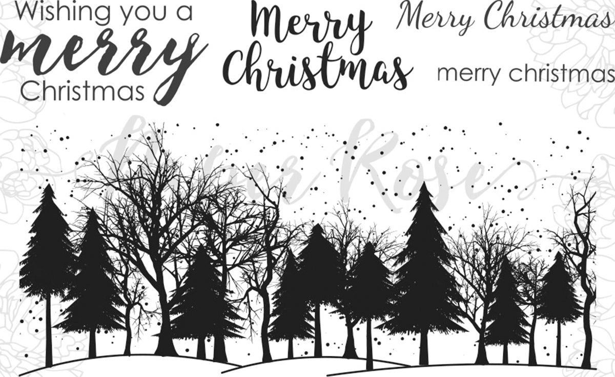 Paper Rose Clear Stamps - Winter Trees