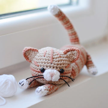 Tabby Kitten Crochet Pattern, Striped Cat Amigurumi
