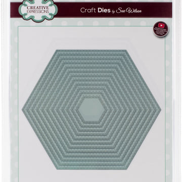 Creative Expressions Craft Dies By Sue Wilson - Noble-Double Stitched Hexagon 7"X6"