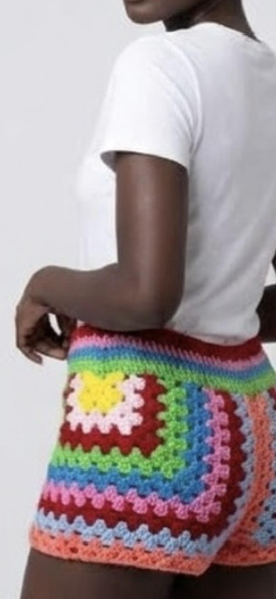 Asymmetric Crochet Shorts