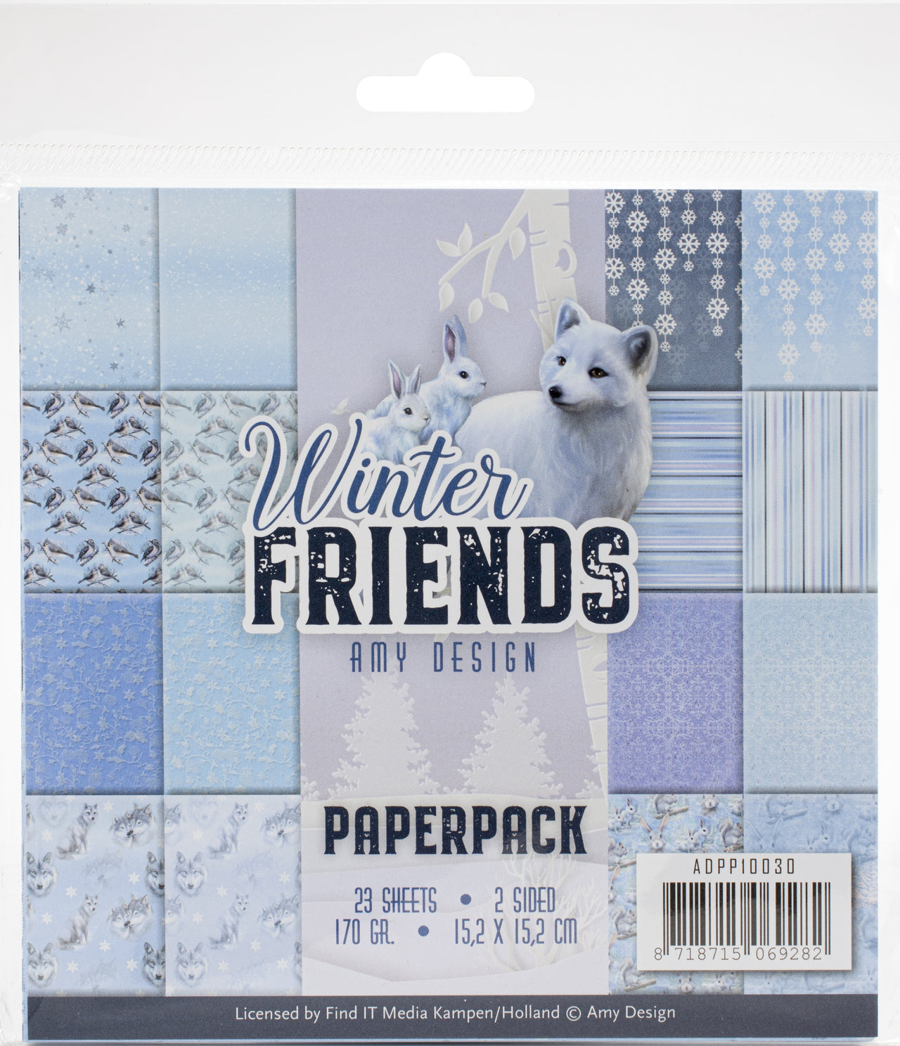 Find It Trading Amy Design Paper Pack 6"X6" 23/Pkg - Winter Friends, Double-Sided