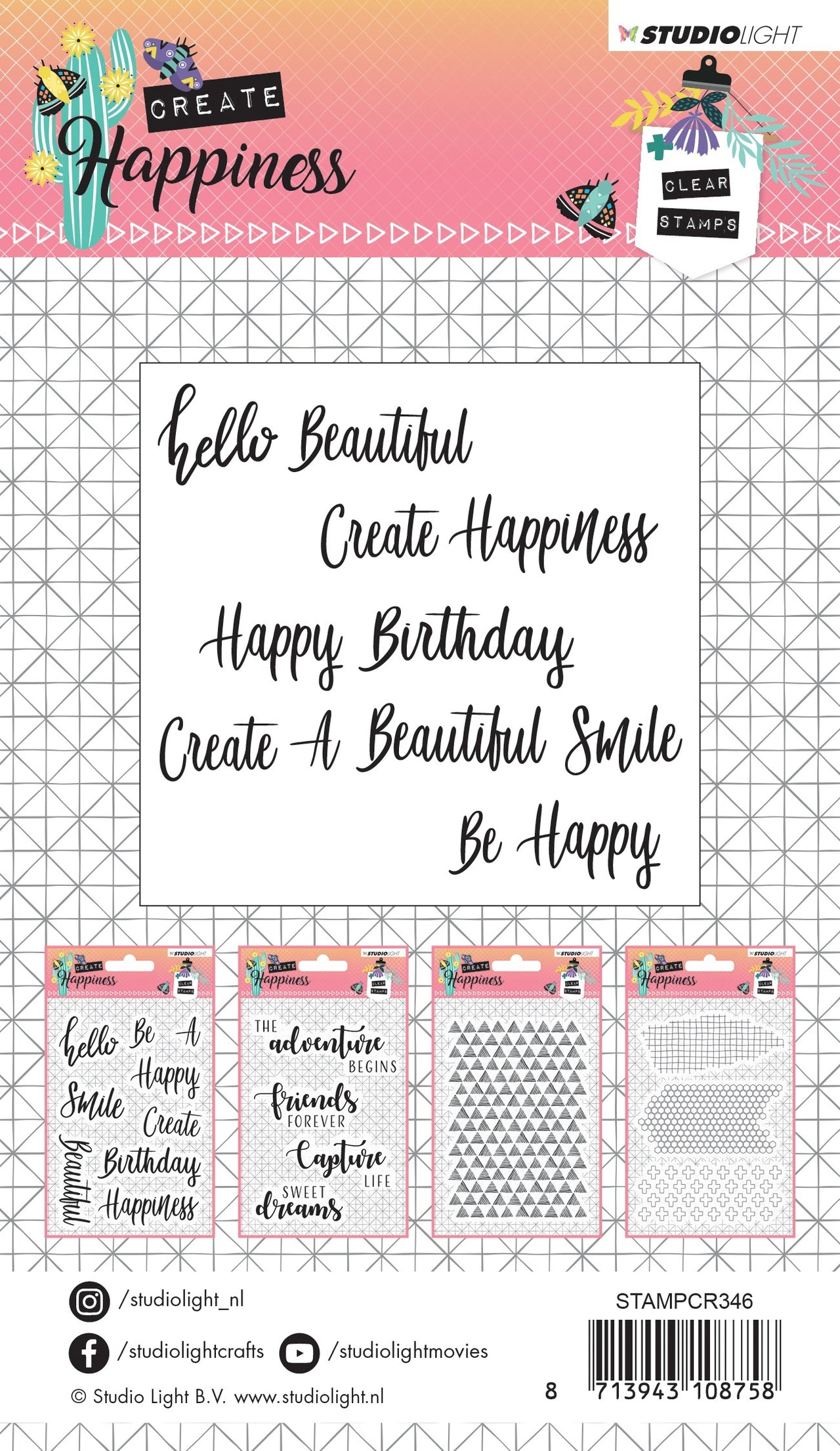 Studio Light Create Happiness Clear Stamps - NR. 346