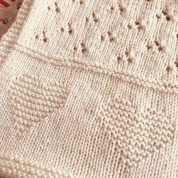 Heart Stripe Blanket, Knitting Pattern