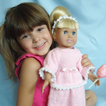 Cotton Candy Princess, Knitting Patterns fit American Girl and other 18-Inch Dolls