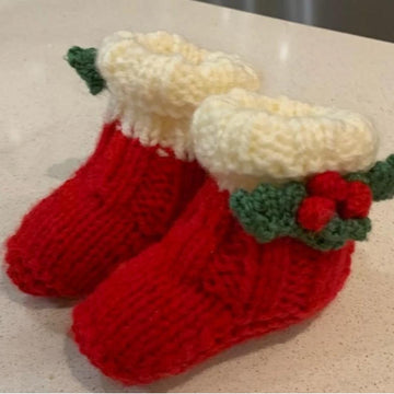 Christmas Baby Booties