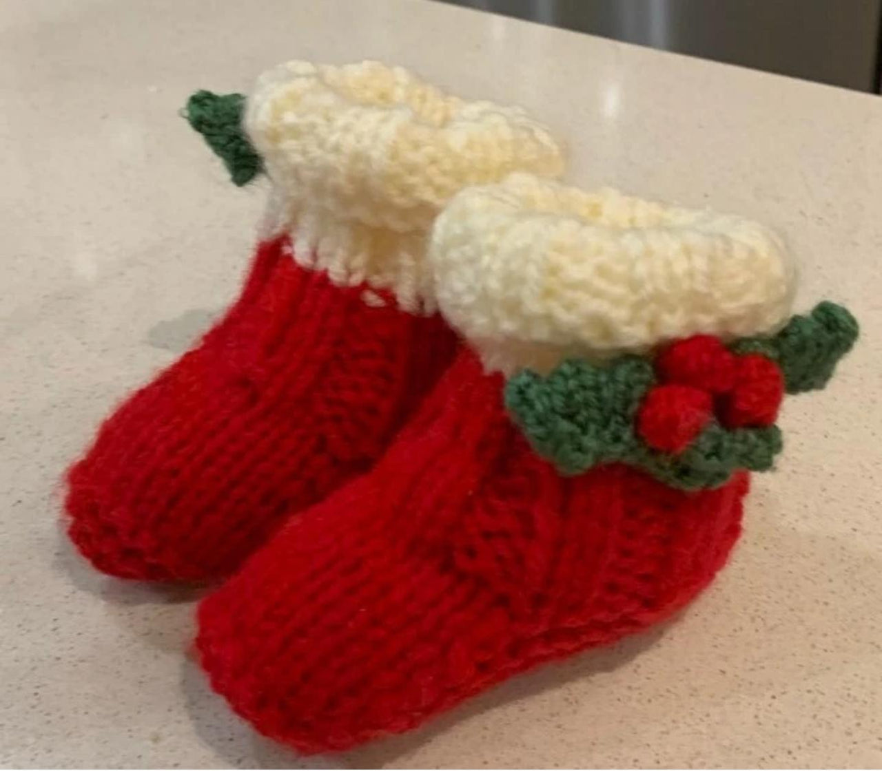 Christmas Baby Booties