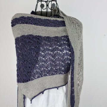 Asymmetrical Lace Triangle Shawl Knitting Pattern – PDF