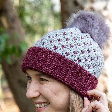 Reversible Diamonds Hearts Hat