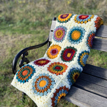 Autumn Vibes Granny Square Blanket