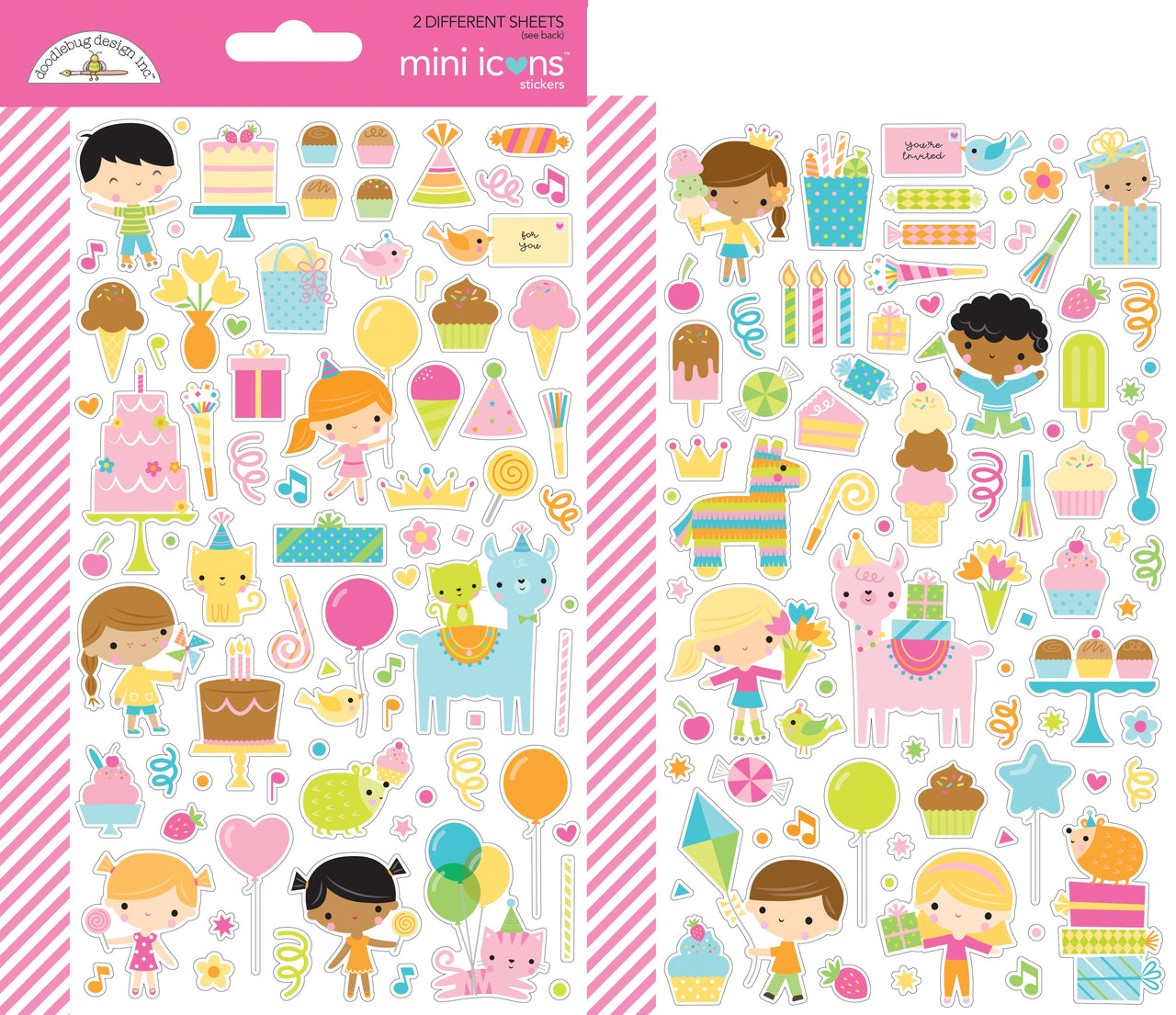 Doodlebug Dooblebug Mini Cardstock Stickers 2/Pkg - Hey Cupcake Icons