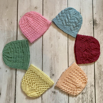 6 Newborn Beanies: Texture and Lace