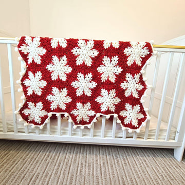 Christmas Snowflakes Afghan Baby Blanket
