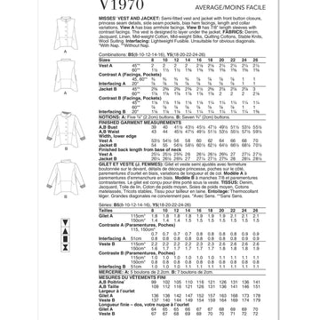 Vogue Sewing Misses' Vest and Jacket by Marcy Tilton V1970 - Sewing Pattern