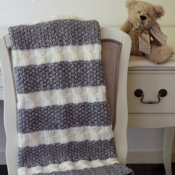 Cabled and Gray Blanket