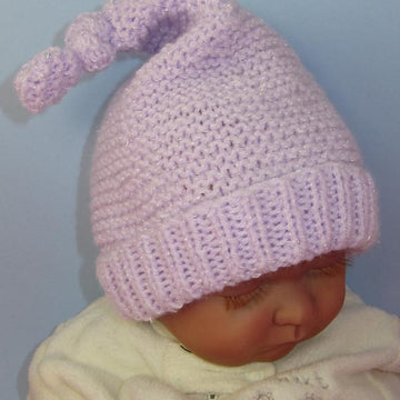 Baby Garter Stitch Topknot Pixie Hat