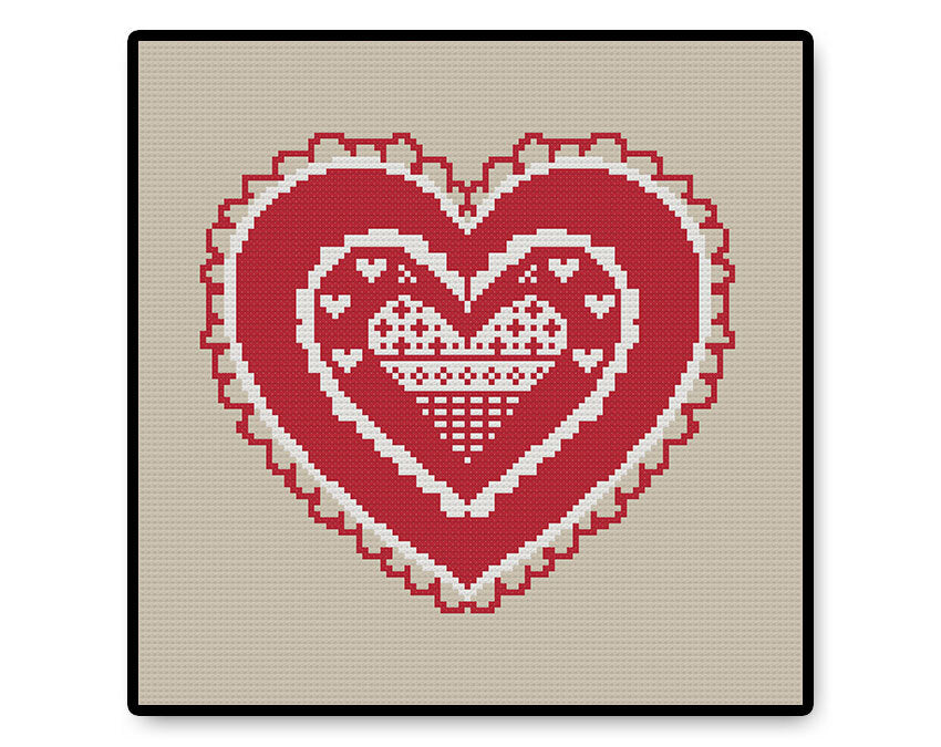 Valentine Heart - PDF Cross Stitch Pattern