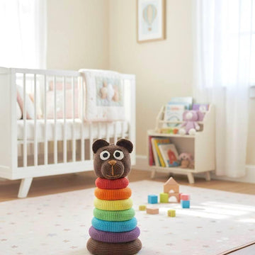 Rainbow Bear stacking rings toy