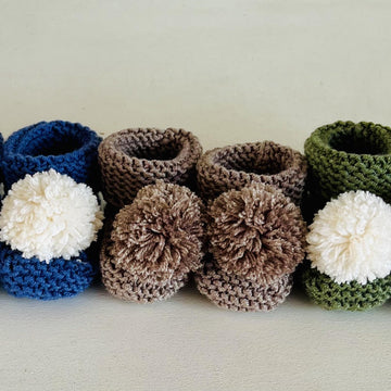 Pompom Knit Booties