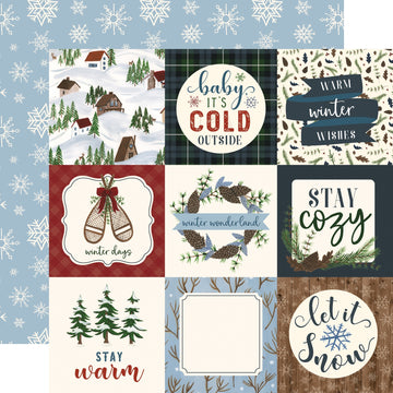 Echo Park Paper Warm & Cozy Double-Sided Cardstock 12"X12" 25/Pkg - 4"X4" Journaling Cards