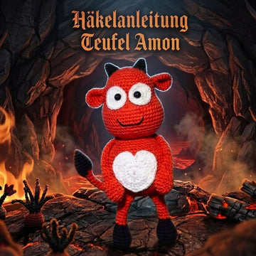 Crochet pattern devil Amon with heart