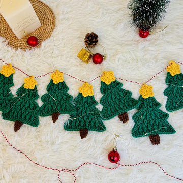 Christmas tree crochet, Christmas tree garland