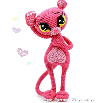 2in1: Pink Panther + Cat Lucienne + Eyes crochet pattern (PDF + 8 videos)