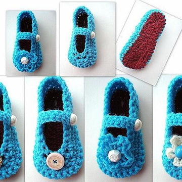 Mary Jane Child's Slippers Crochet Pattern #214