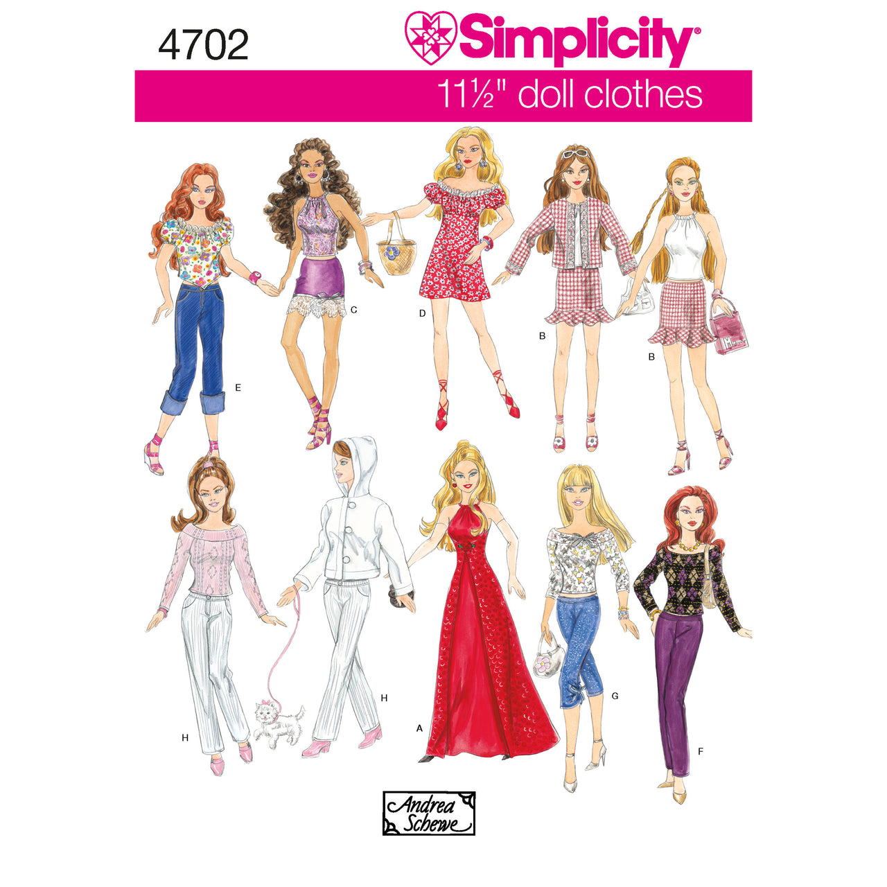 Simplicity Doll Clothes 4702 - Paper Pattern, Size OS (ONE SIZE)
