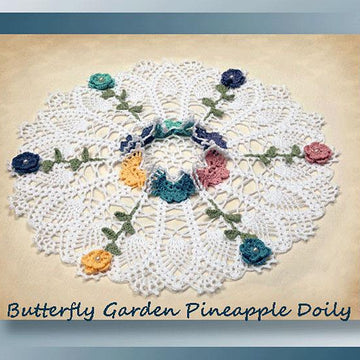 0757 Butterfly Garden Pineapple Doily