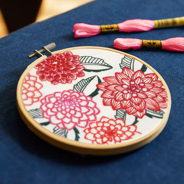 DMC Dahlias by Marie-Dominique Procureur Easy Embroidery Kit