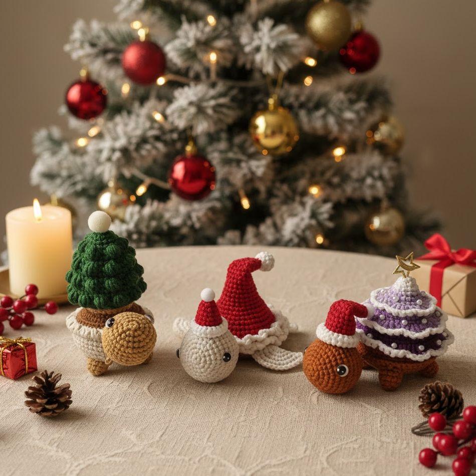 Christmas Turtles Crochet Pattern,Turtle Crochet Pattern
