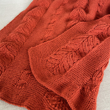 Reversible Cable and Lace Baby Blanket BJ87
