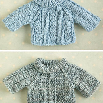 Boy mouse in a cabled sweater