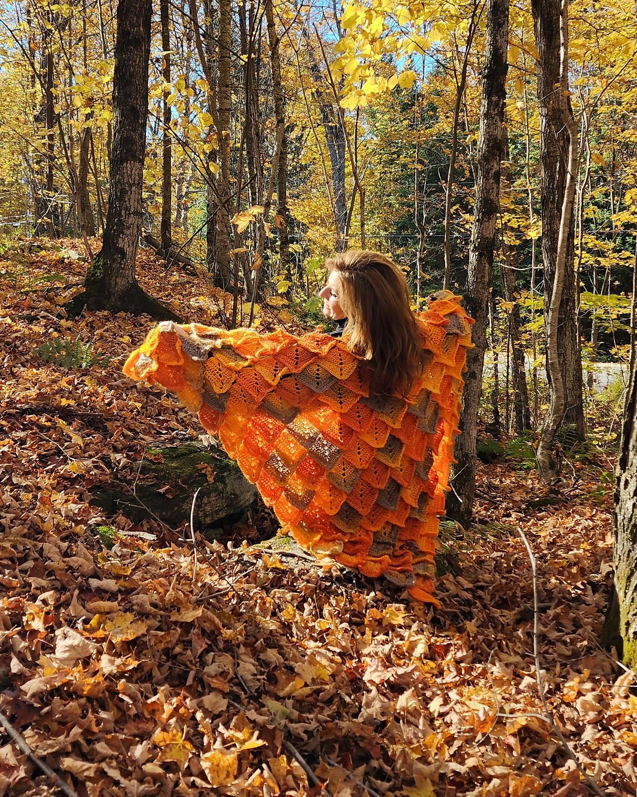 Autumn Leaves Shawl - top down crochet
