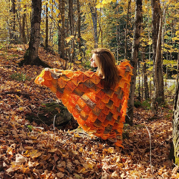 Autumn Leaves Shawl - top down crochet